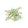 Glass Seed Beaded Tetraptera Pendants PALLOY-MZ00533-03-3