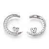 Rhodium Plated 925 Sterling Silver Micro Pave Cubic Zirconia Pendants STER-T004-35P-1