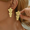 Exaggerated Stainless Steel Flower Dangle Stud Earrings PT2321-2