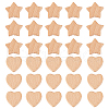 Olycraft 30Pcs 2 Styles Wood Beads WOOD-OC0002-74-1