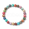 Natural Imperial Jasper Round Beaded Stretch Bracelets for Men Women BJEW-JB11956-2