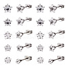 40Pcs 5 Size Crystal Rhinestone Tiny Star Stud Earrings EJEW-TA0001-13-9