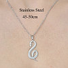 201 Stainless Steel Hollow Snake Pendant Necklace NJEW-OY001-93-3