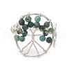 Natural Green Aventurine Beads with Solid Round Brass Beads and Eco-Friendly Copper Wire Rings RJEW-TA00183-02-2