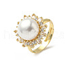 Brass Micro Pave Cubic Zirconia Adjustable Finger Rings for Women RJEW-K295-01G-4