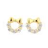 Bowknot 925 Sterling Silver Micro Pave Clear Cubic Zirconia Stud Earrings EJEW-S271-02G-4