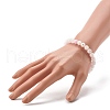 Natural Pink Mangano Calcite Beads Stretch Bracelet for Women BJEW-JB06715-3