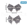 Glass Rhinestone Bowknot Shoe Decorations AJEW-WH0323-24C-2