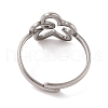 Non-Tarnish 304 Stainless Steel Hollow Flower Cuff Ring for Women RJEW-G322-07P-3