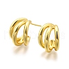 Brass Half Hoop Earrings EJEW-A056-09G-2