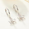 Rhodium Plated 925 Sterling Silver Hoop Earrings CS8207-2-2