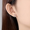 925 Sterling Silver Stud Earrings EJEW-B144-01S-2
