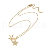 Starfish Brass Micro Pave Cubic Zirconia Pendant Neckalces for Women NJEW-C076-06G-4