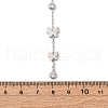 304 Stainless Steel Crystal Rhinestone Butterfly Lariat Necklaces NJEW-R026-12P-5