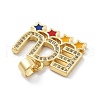 Brass Micro Pave Cubic Zirconia Pendants KK-Z098-12G-2