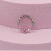316L Surgical Stainless Steel Pave Pearl Pink Cubic Zirconia Heart Hoop Nose Rings FS-WG2F513-13-1
