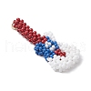 Handmade Glass Seed Beaded Guitar Pendants PALLOY-MZ00501-3