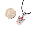 Angel Glass Sead Beaded Pendant Necklaces NJEW-MZ00094-05-3