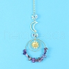 Glass & Brass Pendant Decorations HJEW-PW0002-12H-1