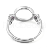 Flat Round Adjustable 925 Sterling Silver Ring Components STER-G042-01P-3