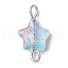 Spray Painted Glass Star Connector Charms PALLOY-JF02338-30A-1