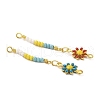 Glass Seed Beads Flower Links Connector Charms KK-M266-10G-3
