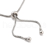 Brass Pave Clear Cubic Zirconia Horse Eye Box Chain Slider Bracelets BJEW-YWC0002-06B-P-3