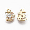 Brass Micro Pave Cubic Zirconia Charms KK-S359-029-RS-2