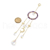 Natural Amethyst Woven Net/Web with Feather Window Hanging Suncatchers HJEW-JM00852-03-4