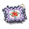Seed Beads Beaded Charms PALLOY-MZ00324-01-3