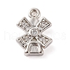 Brass Pave Clear Cubic Zirconia Charms KK-Z051-01P-02-1