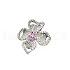 Brass Rhinestone Finger Rings for Women FS-WGC1A7E-04-5