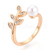 Brass Micro Pave Clear Cubic Zirconia Cuff Ring Settings KK-T076-15G-6