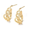 Brass Ring Stud Earrings EJEW-C070-01G-1