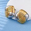 304 Stainless Steel Two Tone Stud Earrings EJEW-Z109-05GP-02-3