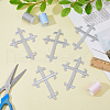 Cross Fleury Polyester Embroidery Iron on Applique Patch PATC-WH0005-44C-5