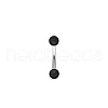 Ball 304 Stainless Steel Black Enamel Eyebrow Barbell Rings WG95BA1-07-1