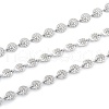 Tarnish Resistant Handmade 304 Stainless Steel Flat Round Charms Link Chains CHS-M004-10P-1