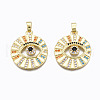 Brass Micro Pave Clear Cubic Zirconia Pendants ZIRC-N039-128-NF-1