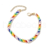 Glass Seed Braided Beaded Bracelet BJEW-MZ00058-4