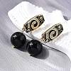 Round Brass Micro Pave Clear Cubic Zirconia Hoop Earrings EJEW-S261-02G-2