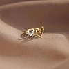 2Pcs Heart Alloy Finger Rings for Women FS-WG57BD0-04-1