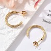 304 Stainless Steel Twist C-Shaped Stud Earrings EJEW-R017-03G-01-1