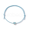 Alloy Enamel Heart Braided Bead Bracelet BJEW-JB09737-06-3