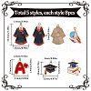 SUNNYCLUE 40Pcs 5 Styles Graduation Season Theme Alloy Enamel Pendants ENAM-SC0005-81-2