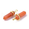 Natural Red Aventurine Pointed Pendants G-G025-01G-02-3