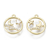 Brass Micro Pave Cubic Zirconia Charms KK-N232-48-NF-2