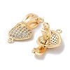 Brass Micro Pave Cubic Zirconia Fold Over Clasps KK-E107-02G-2