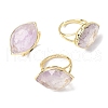 Horse Eye Natural Amethyst Cuff Rings RJEW-M076-04G-05-2