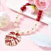 Leaf Alloy Enamel Pendant Necklaces for Women NJEW-JN05349-01-1